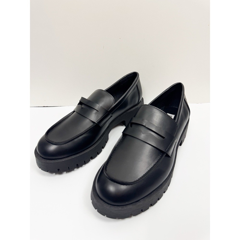 Steve Madden Black Chunky Loafer Size 9 Lug Platform Penny Loafer Goth Punk Emo